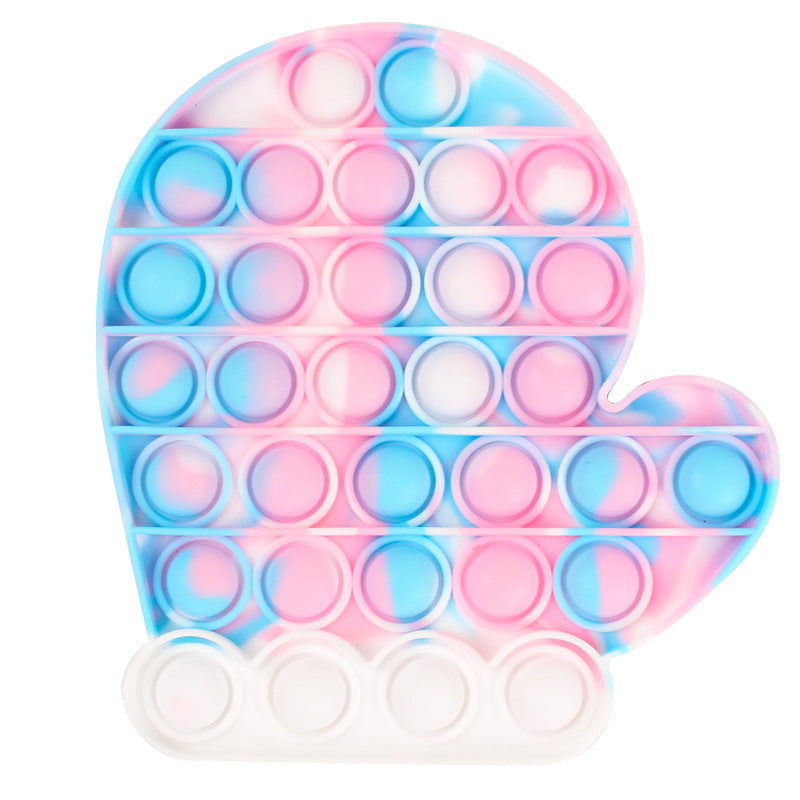 Christmas push pop fidget sensory toy, colorful food grade silicone bubble popper for stress relief — view 3