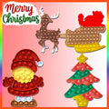 Festive Christmas push pop sensory fidget toy made of thick, high-quality colourful silicone.