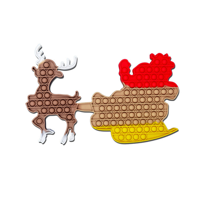 Colorful silicone Christmas themed push pop fidget sensory toy and interactive board game — view 4