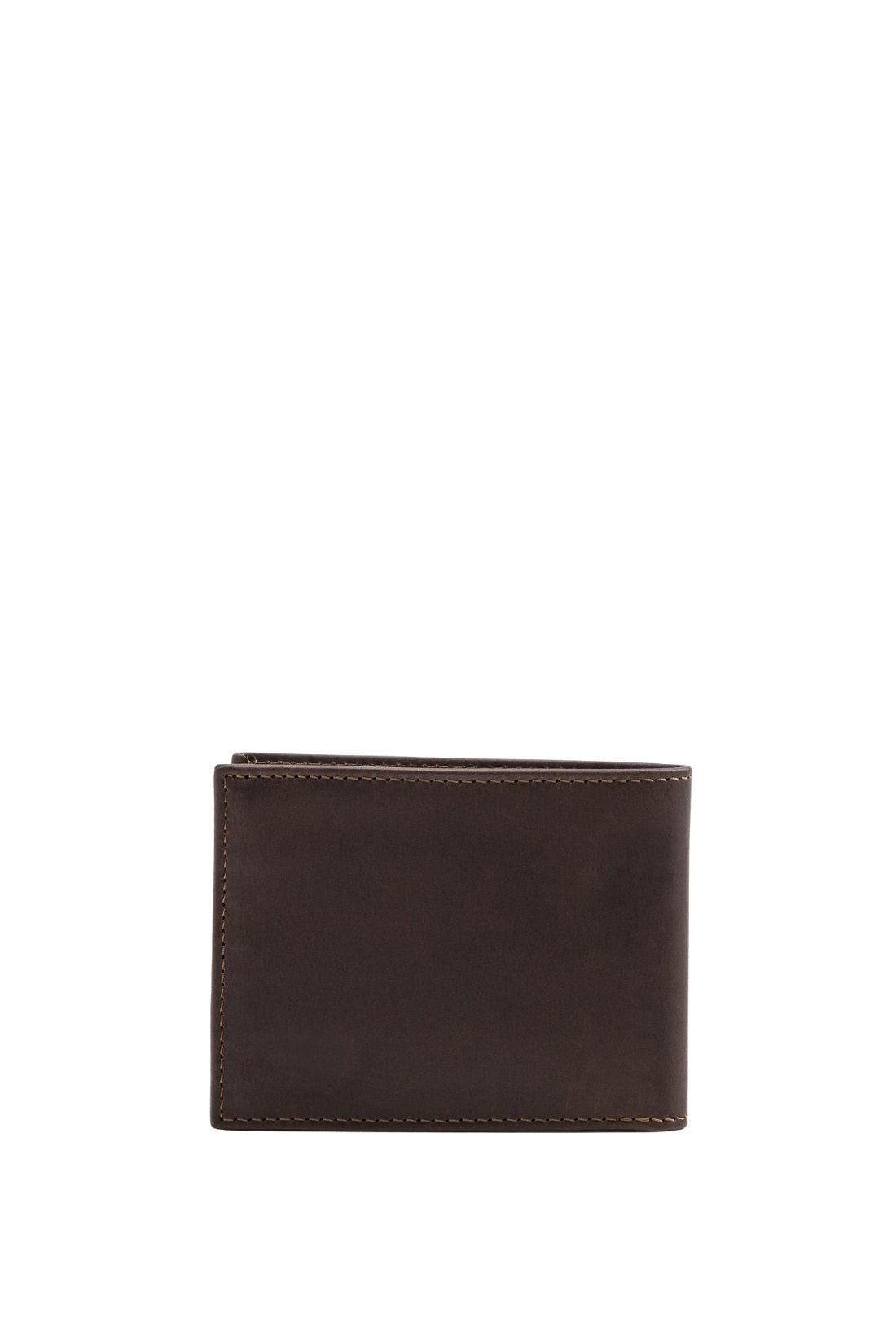 Levi's men's bifold wallet in black full-grain leather featuring a coin pocket and card slots — view 3