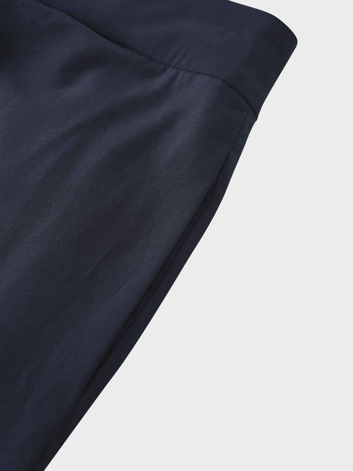 Elastic Back Maxi Cotton Blend Skirt-Navy-4