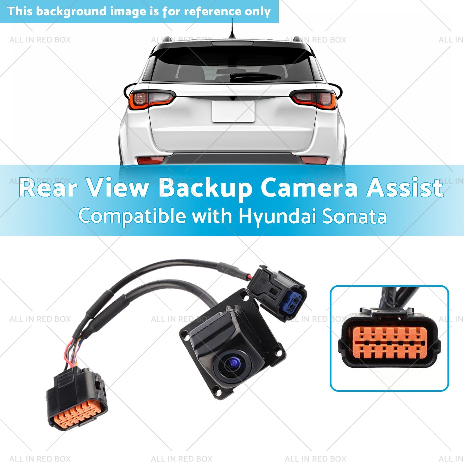 Black vehicle rear view backup camera made of rust-resistant metal with a wide angle lens. — view 3