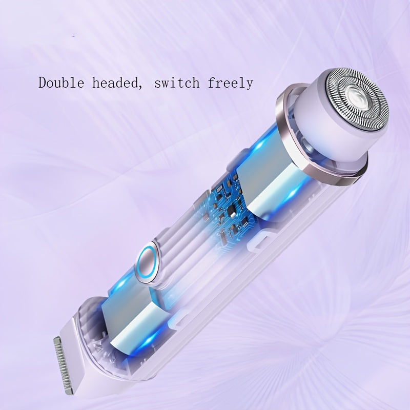 Purple 2-in-1 women's electric shaver and wet dry epilator for painless hair removal — view 3
