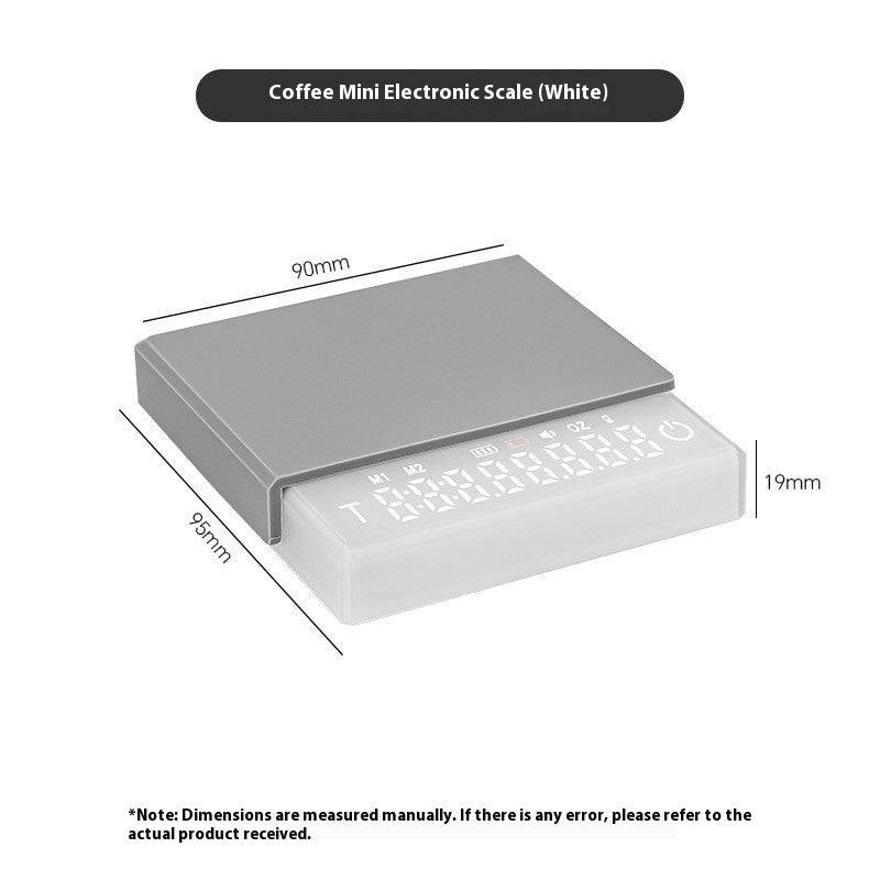 Black high precision coffee scale with digital display and built in timer for pour over brewing — view 3