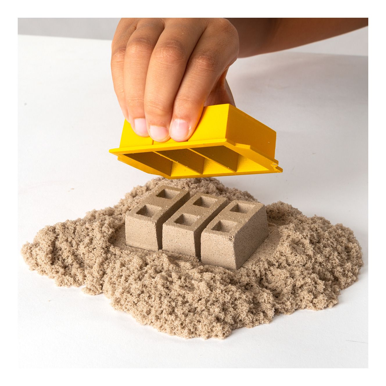 Kinetic Sand Dig and Demolish play set with brown sensory sand, brick mold, and construction truck — view 5