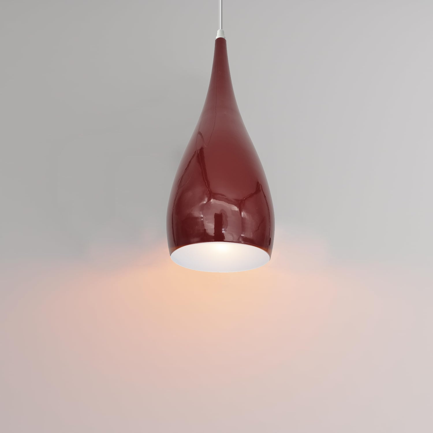 Industrial teardrop metal pendant lampshade in various powder-coated finishes for modern ceiling lighting — view 5