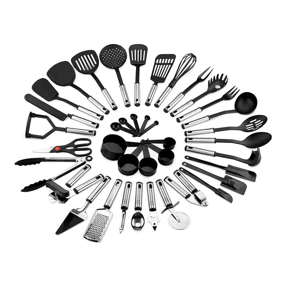 Complete 39-piece kitchen tool set featuring durable cooking baking and serving utensils for chefs