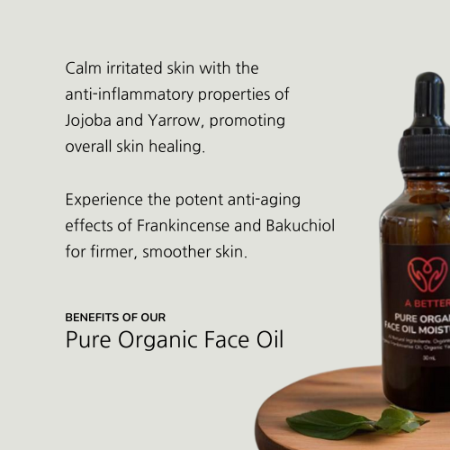 Amber glass 50mL bottle of pure organic face oil moisturiser for natural skincare — view 4