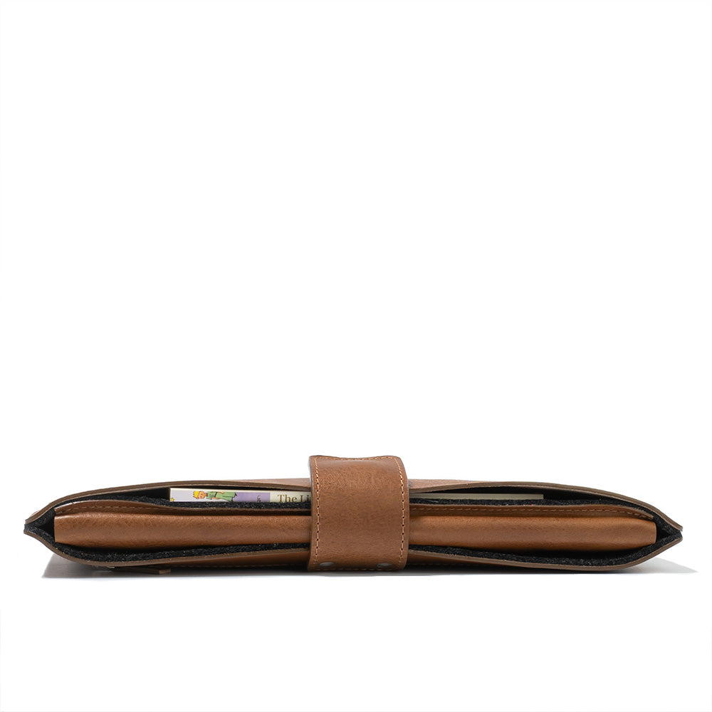 Leather Sleeve for MacBook with zipper pocket-3