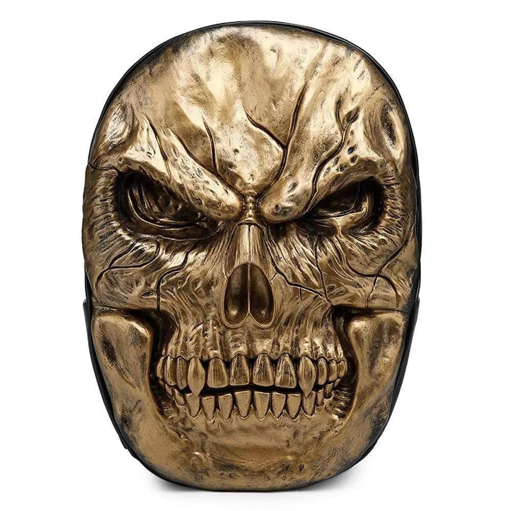 Large unisex backpack featuring a 3D molded skull design, crafted from premium PU leather.