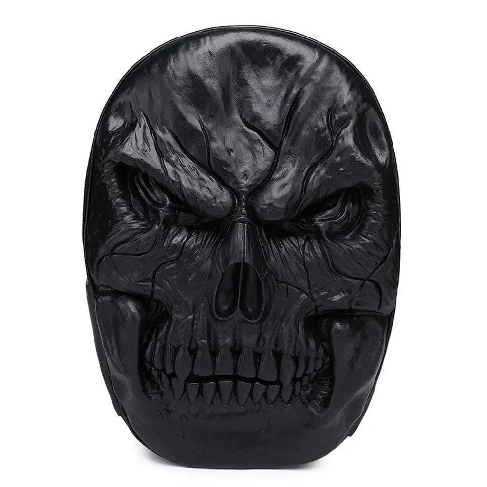 Large unisex backpack featuring a 3D molded skull design, crafted from premium PU leather. — view 4