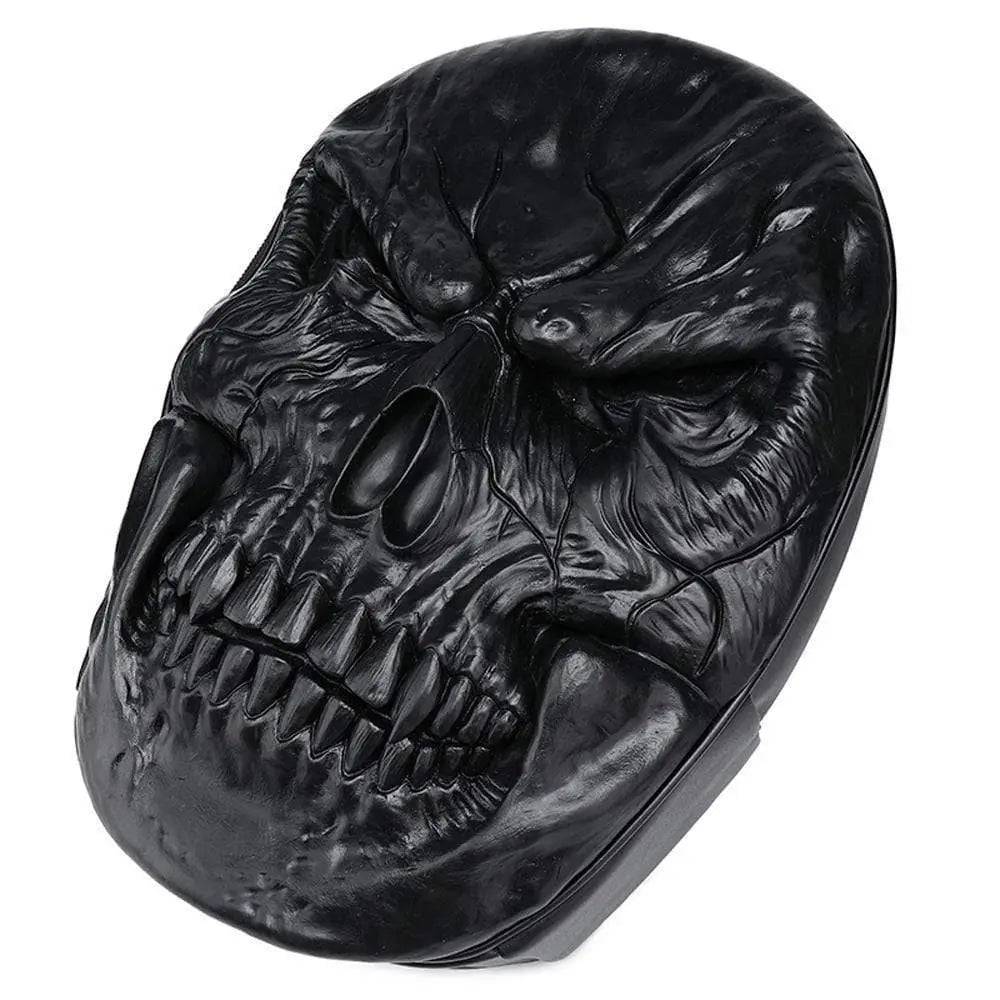 Large unisex backpack featuring a 3D molded skull design, crafted from premium PU leather. — view 5