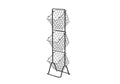 Black 3-tier metal wire storage basket stand with removable open-grid containers for home organization
