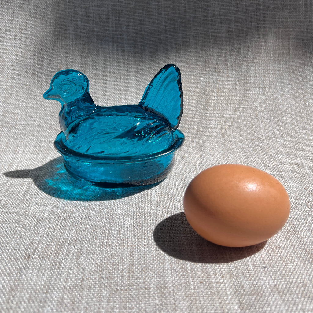 Nesting Hen Bowl & Lid -TURQUOISE | Hand Blown Glass -Colombia-1
