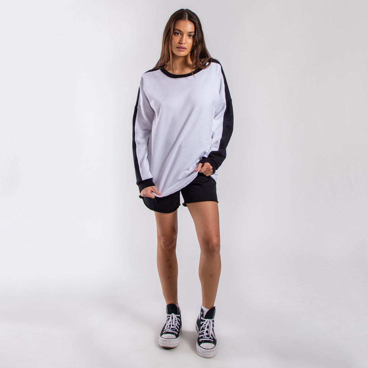 6022 - Women's Panel Crewneck Sweatshirt-3