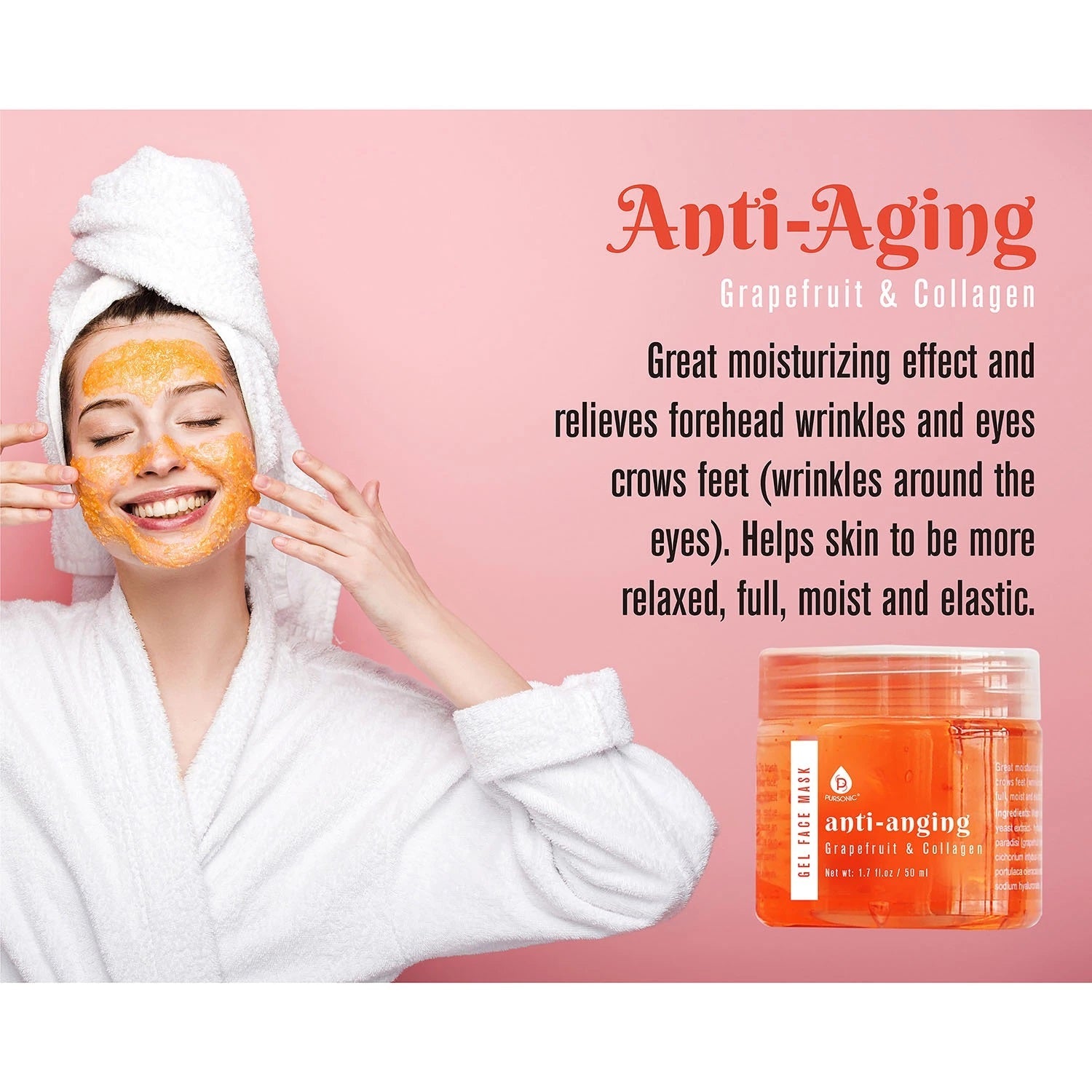 Facial therapy gel mask set with three colorful jars and a cosmetic applicator brush — view 4
