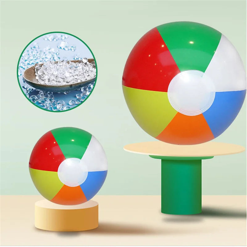 Three vibrant multi-colored inflatable beach balls for summer pool parties and outdoor water games — view 4