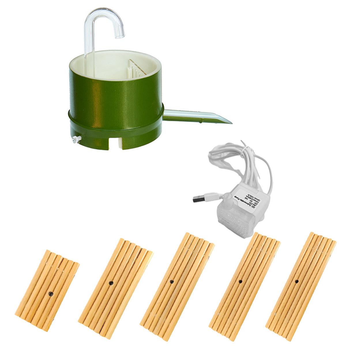 Bamboo external aquarium filter box attached to a small glass fish tank for clear water — view 2