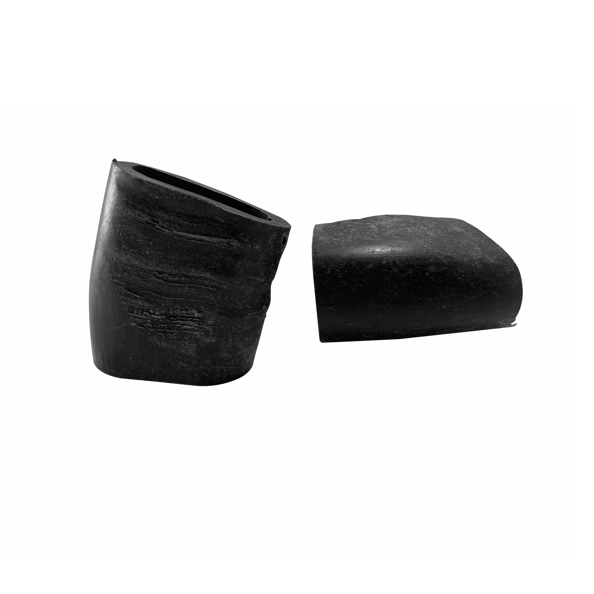 Water buffalo horn dog chews, two natural textured pieces for canine dental health and chewing — view 5