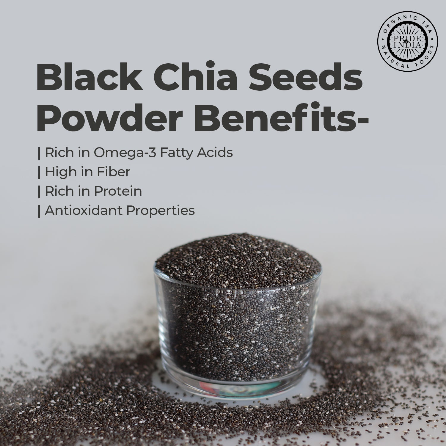 Cold milled raw chia ground superfood powder in a clear pantry storage jar — view 5