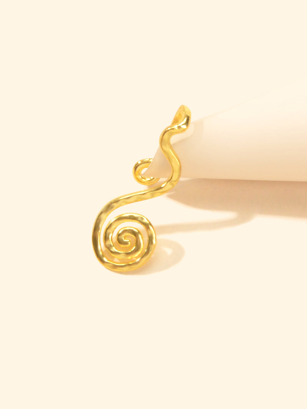 African inspired non pierced fake nose cuff and septum ring with intricate wirework design — view 2