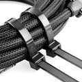 100 pack of heavy duty black nylon cable ties for secure wire and cord management