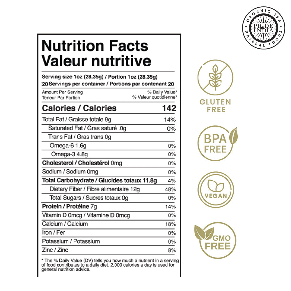 Whole white chia seeds in a premium clear jar highlighting natural superfood quality and texture — view 2