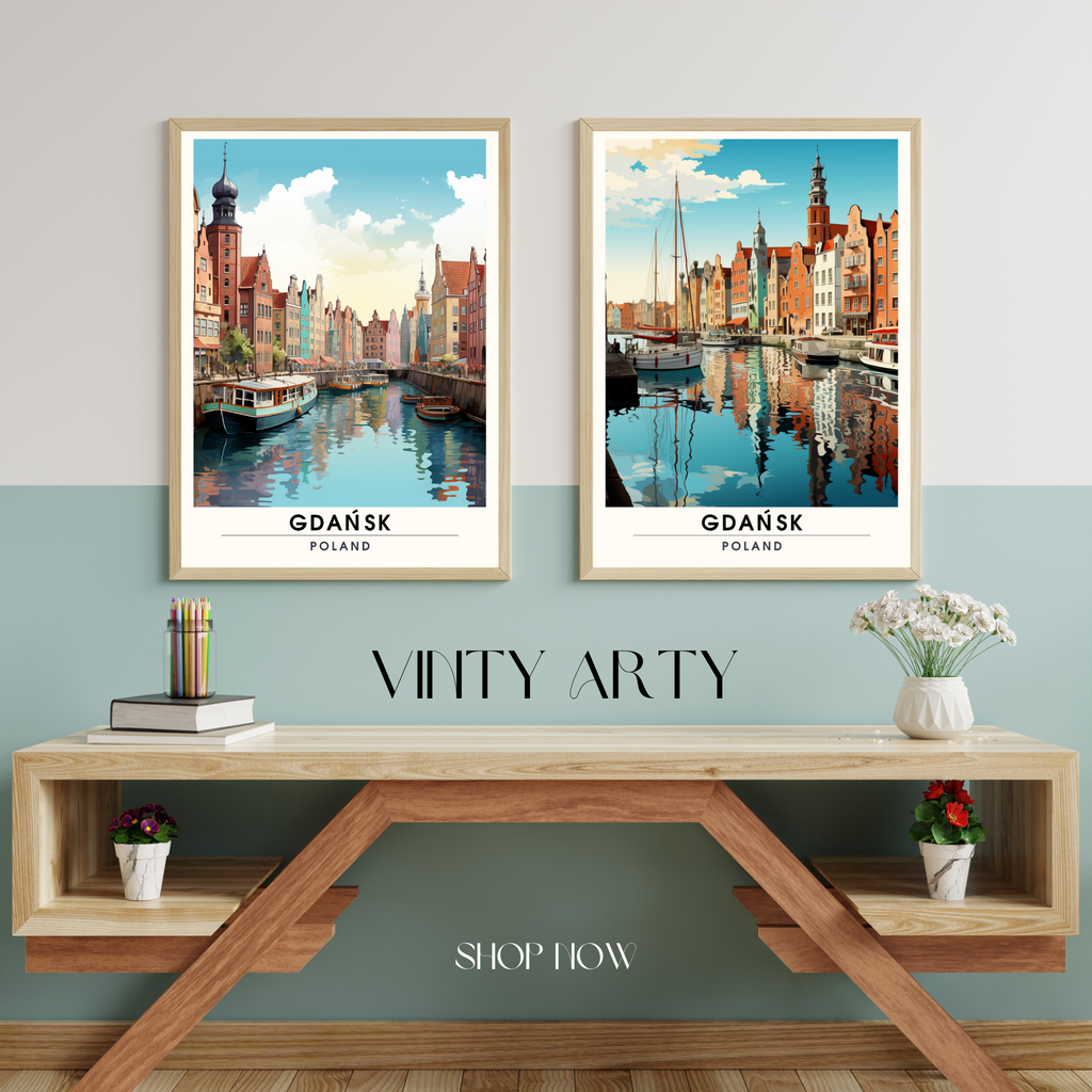 Affiche Gdańsk, Pologne | impression de voyage Gdańsk | Impression Gdańsk-2