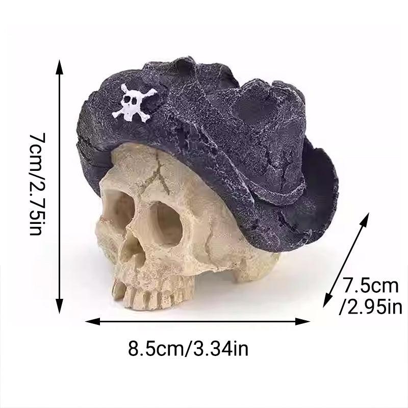 Artificial resin skull head bone aquarium ornament for fish tank and reptile enclosure decoration. — view 4