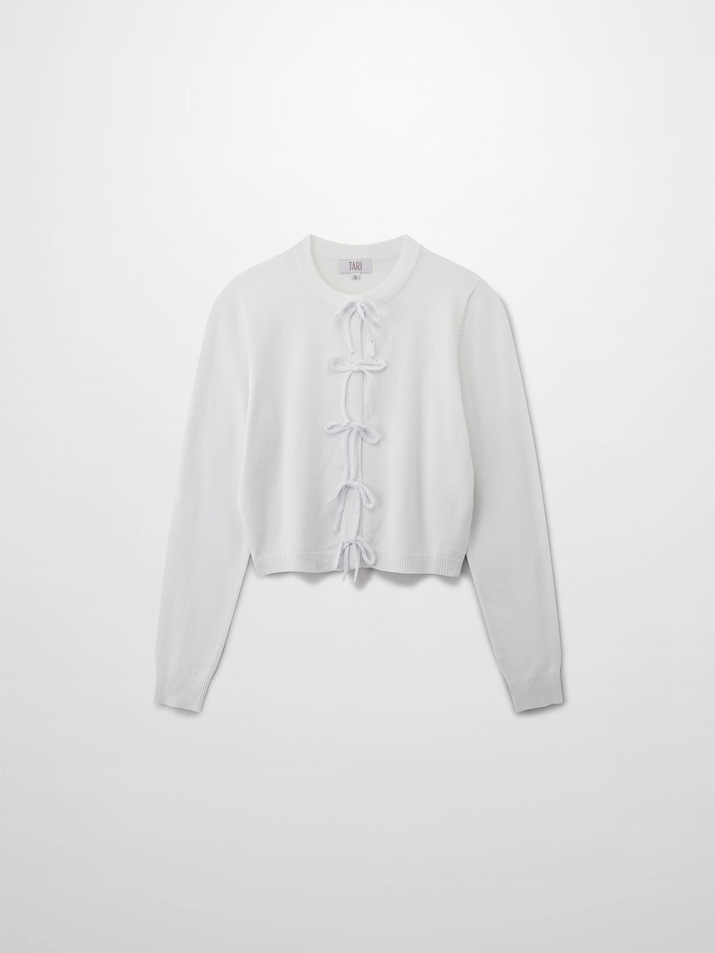 5 Bow Crop Cardigan-White-0
