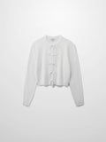5 Bow Crop Cardigan-White-0