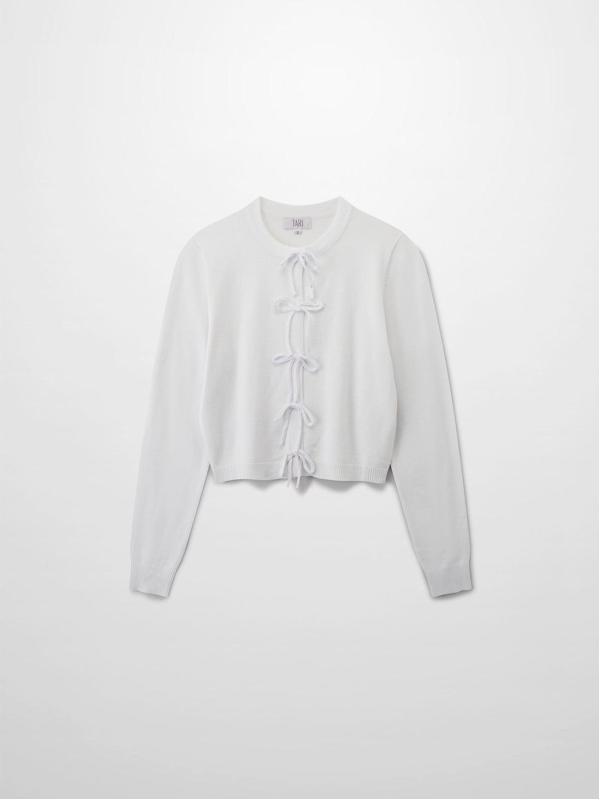 5 Bow Crop Cardigan-White-0