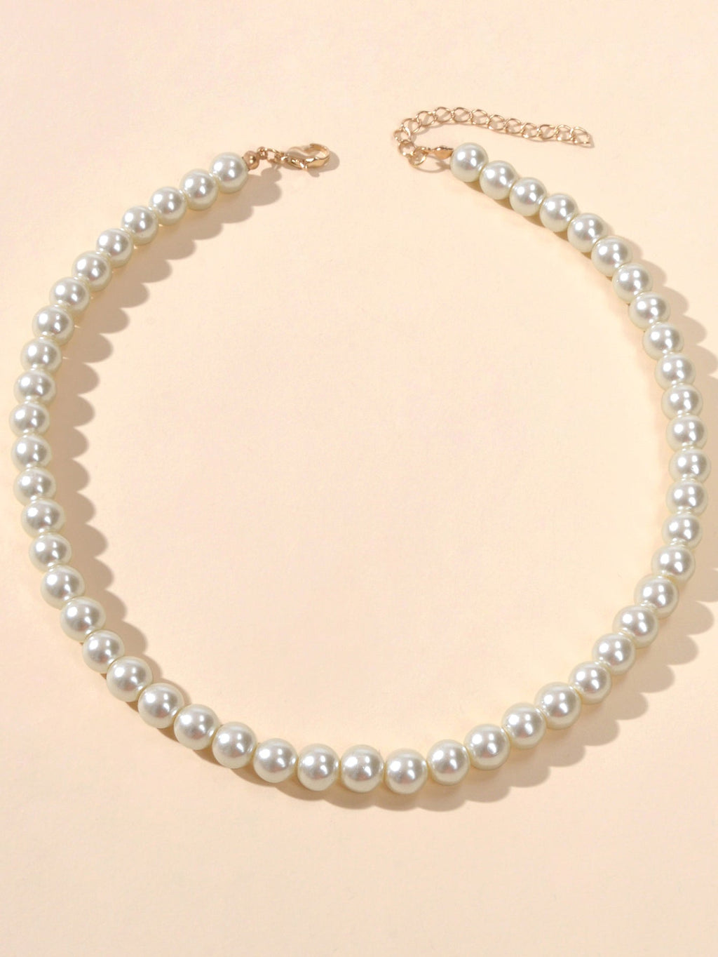 Retro black and white beaded choker collar necklace for women featuring an adjustable length design — view 2