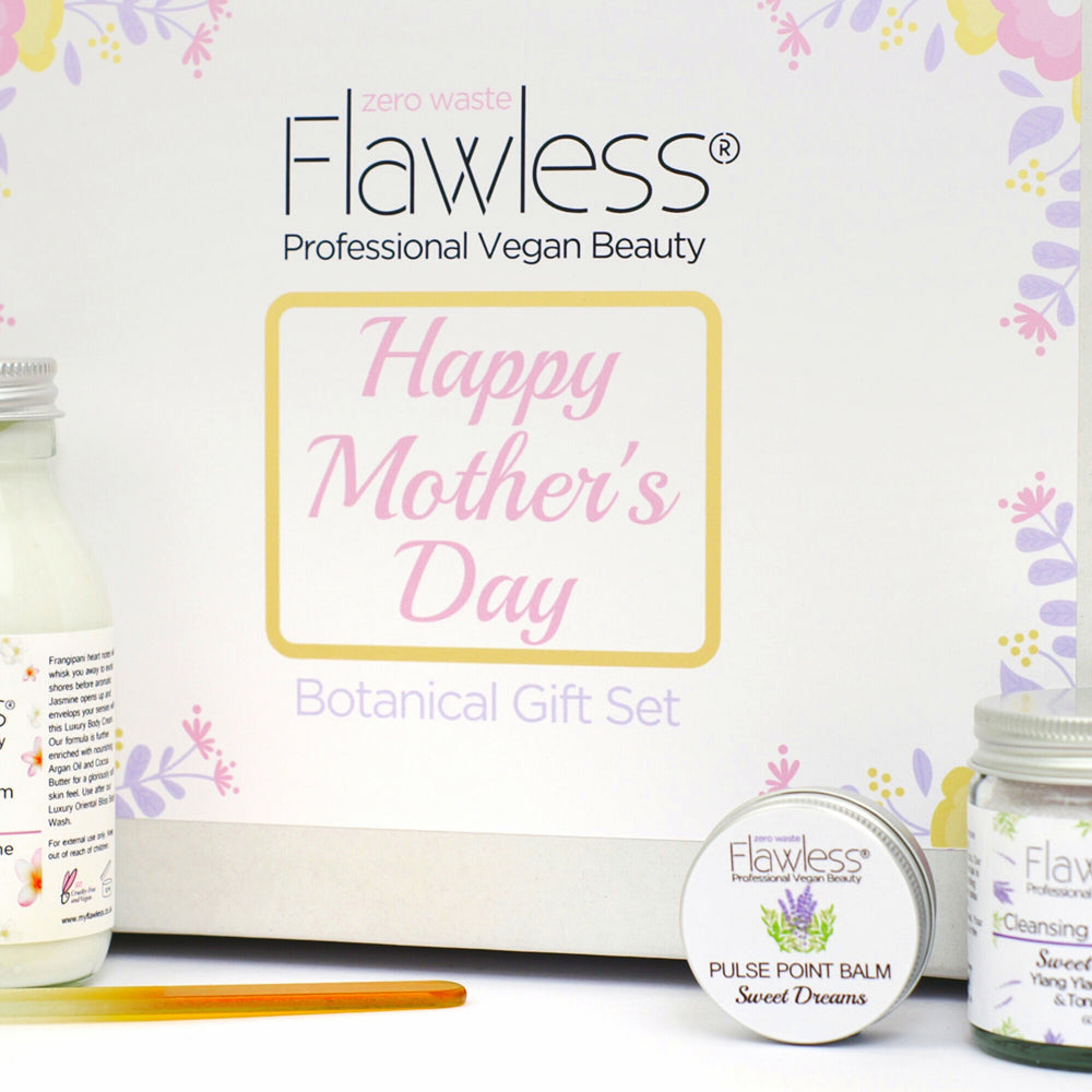 Mothers Day pamper gift set with botanical wash, sugar scrub, calming balm, and cozy fluffy socks — view 5