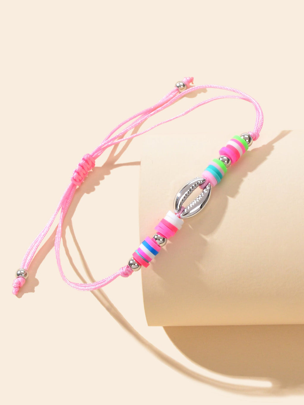 Handmade boho chic adjustable anklet featuring colorful soft beads and delicate natural shell accents for summer — view 5