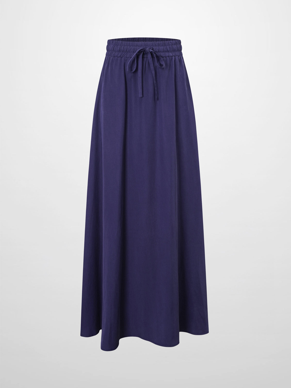 Drawstring Circle Skirt-Navy-1