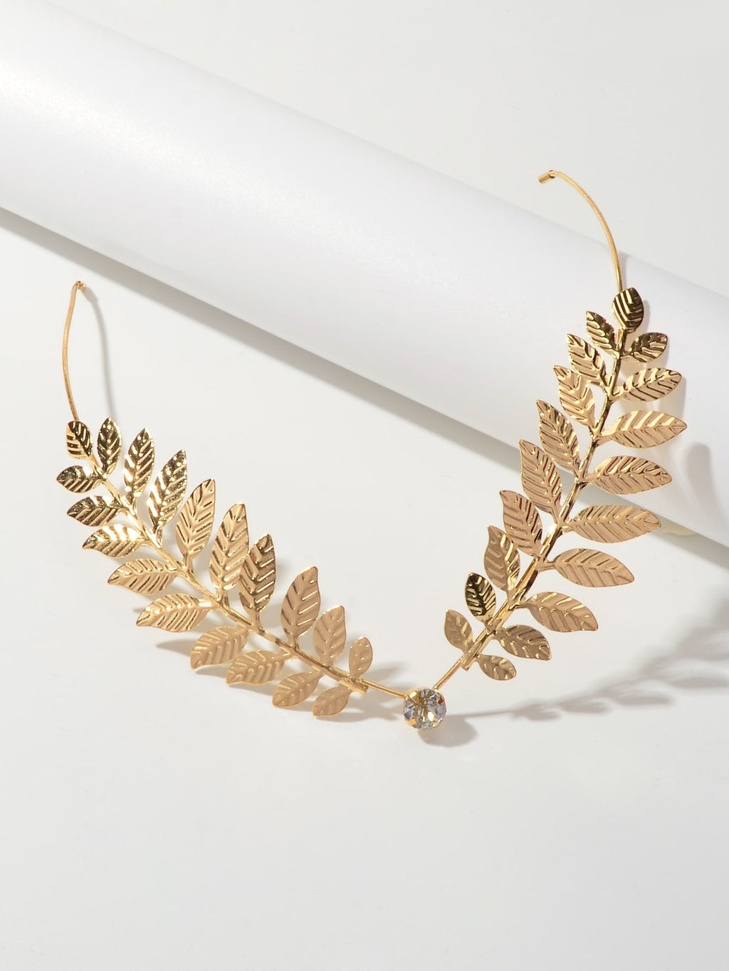 Oversized chic gold leaf hair barrette accessory for stylish everyday wear and elegant updos — view 2
