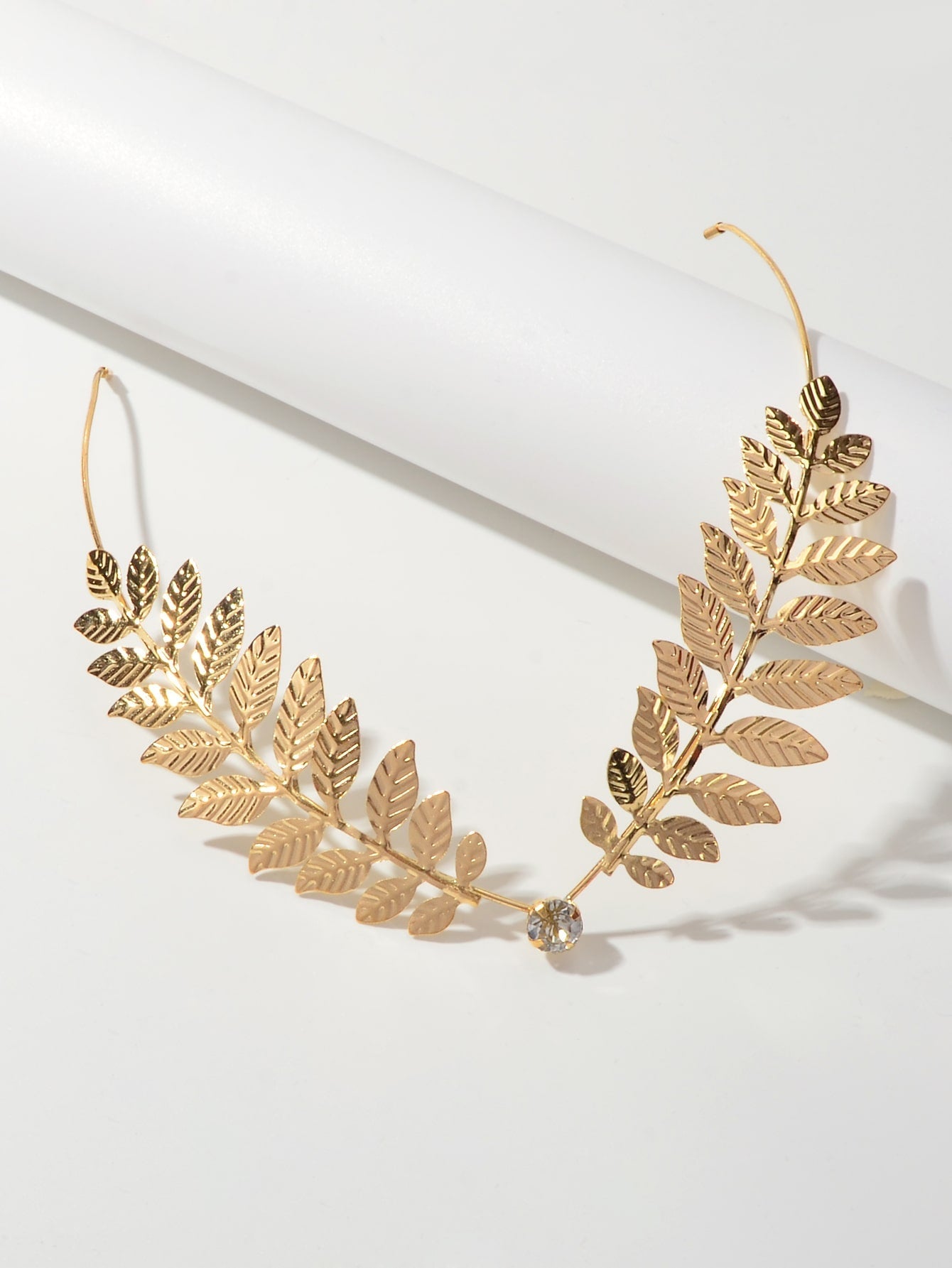 Oversized chic gold leaf hair barrette accessory for stylish everyday wear and elegant updos — view 2