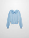 Crew Neck Pebbled Sweater-Light Blue-0