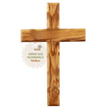 Olivenholz Kreuz gewellt | Schlichtes Wandkreuz als Geschenk zur Taufe, Kommunion oder Geburt-5