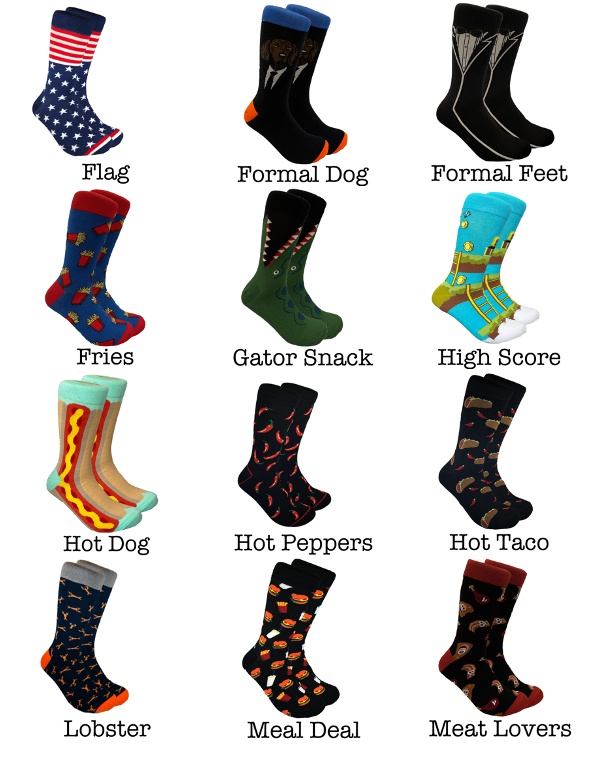 Men's crazy crew socks in bold colors and premium combed cotton fabric for everyday wear — view 4