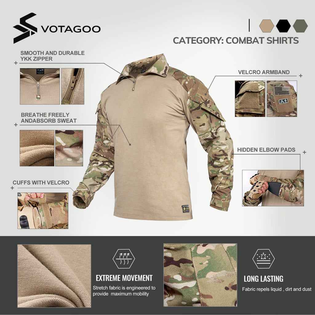 G3 tactical combat uniform set in multicam pattern featuring shirt, pants, and integrated protective pads — view 5