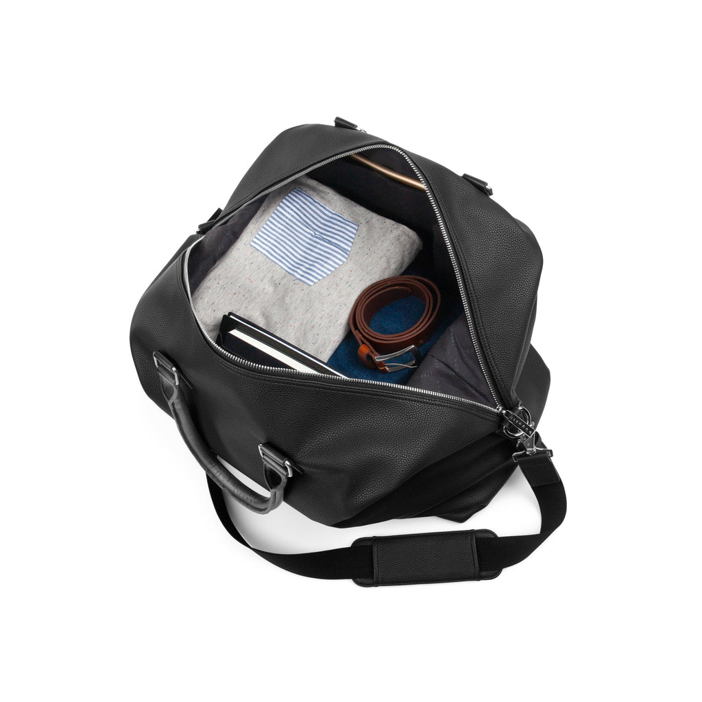 Contrast duffle bag with multiple pockets and durable straps for stylish and functional travel organization — view 3