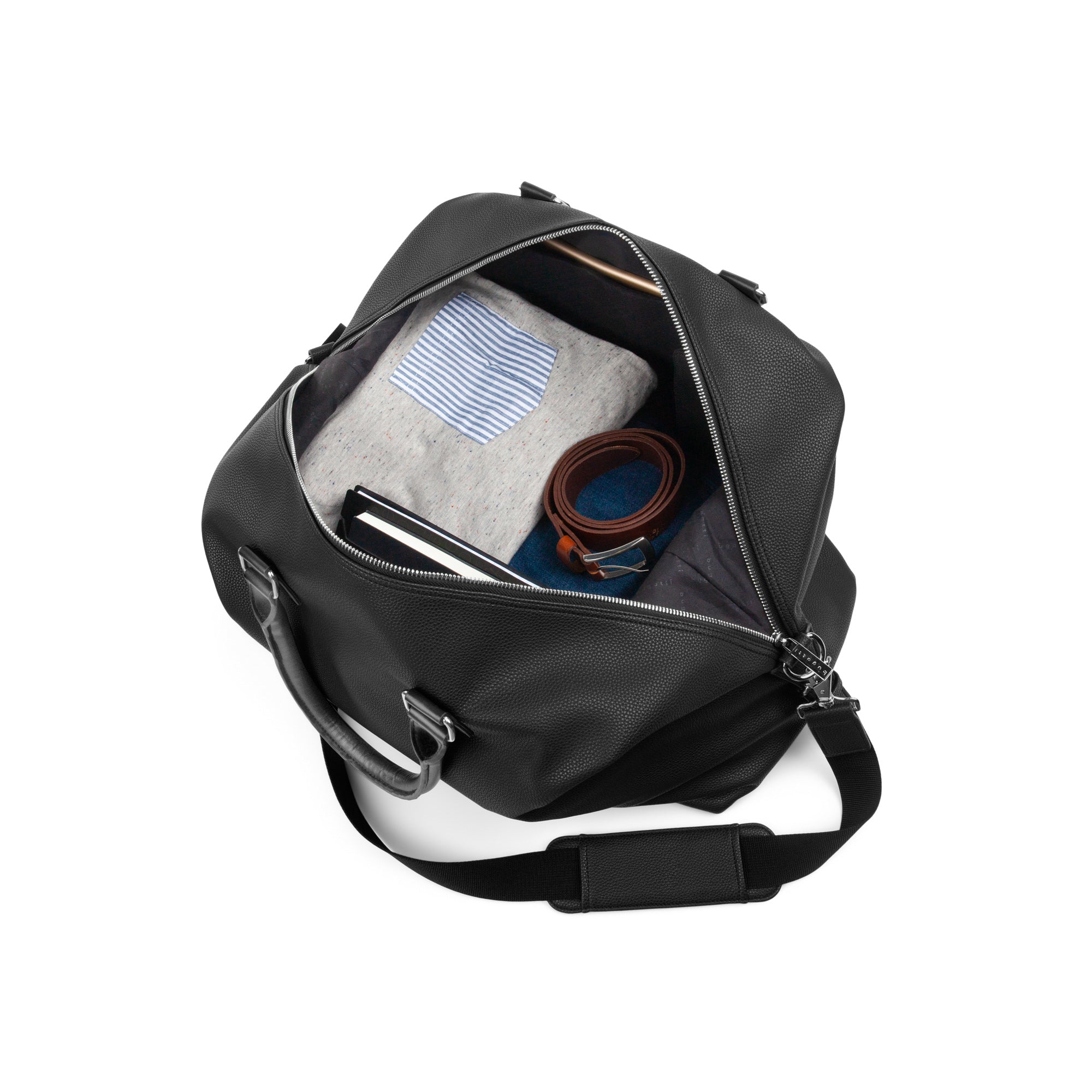 Contrast duffle bag with multiple pockets and durable straps for stylish and functional travel organization — view 3