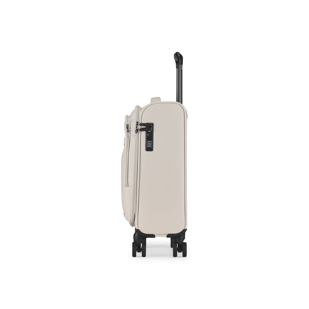 Sleek scratch-resistant Victoria Carry-On hard shell travel suitcase with multidirectional spinner wheels — view 3