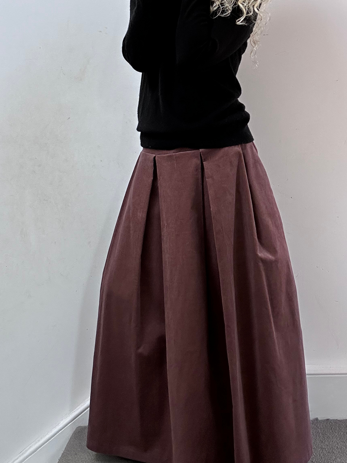 Maxi skirt with pockets Corduroy – Valery | No More Nobody-1