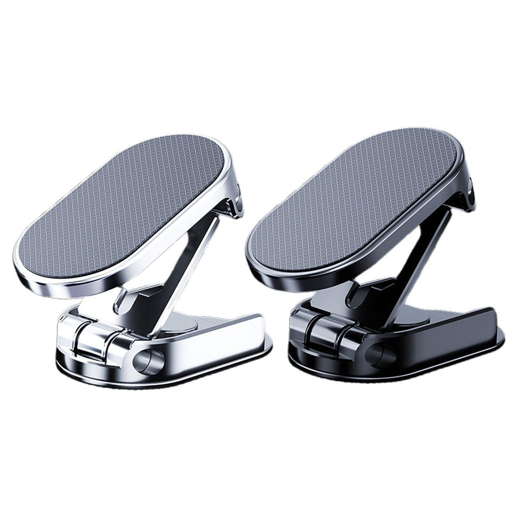Black and silver premium alloy universal car phone mount attached to a vehicle dashboard — view 2