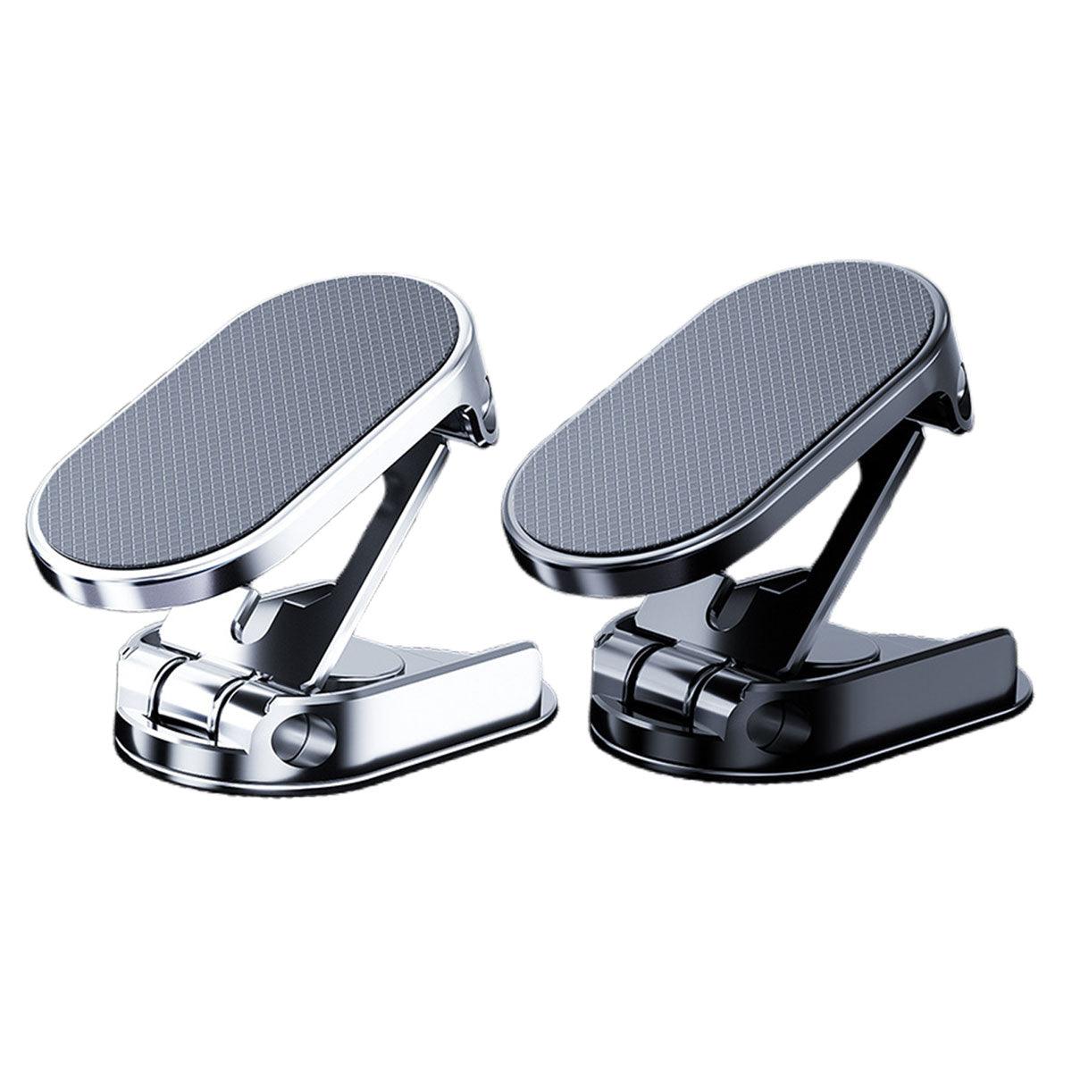 Black and silver premium alloy universal car phone mount attached to a vehicle dashboard — view 2