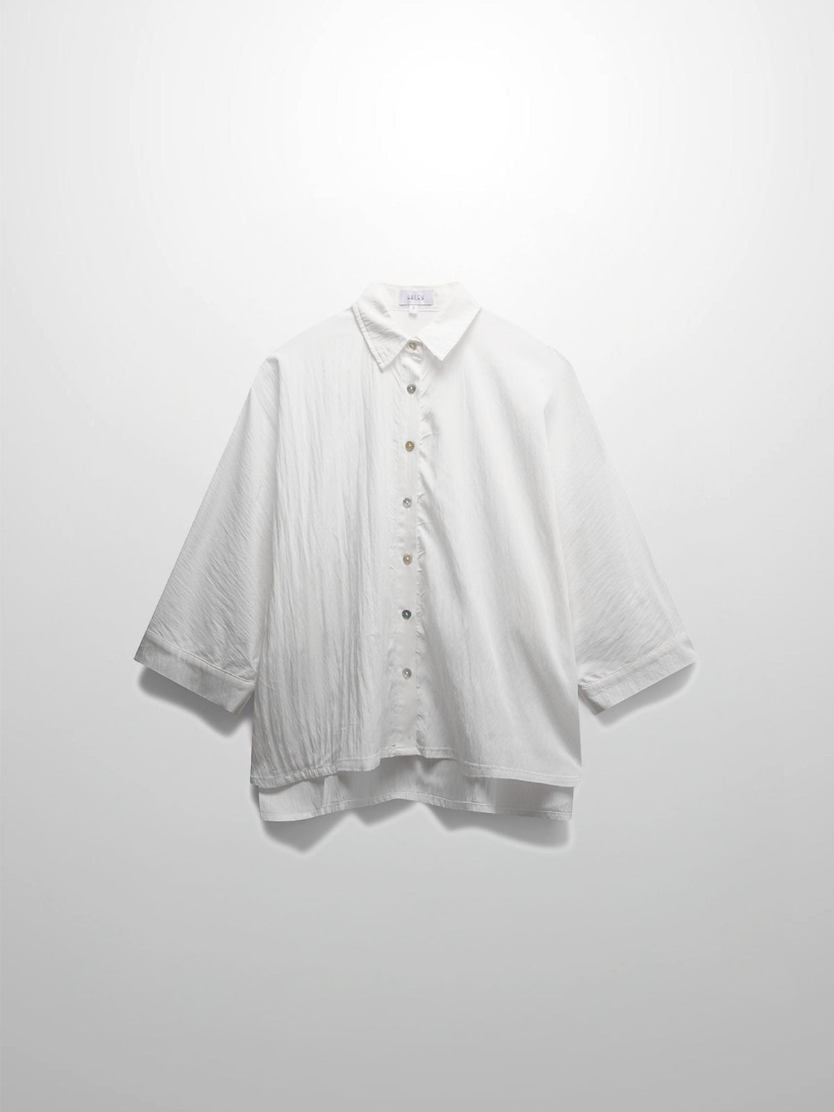 Boxy Dolman Sleeve Crinkle Blouse-White-2