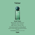 Caché Victor men's fragrance 50ml glass Eau De Parfum bottle featuring an elegant modern design